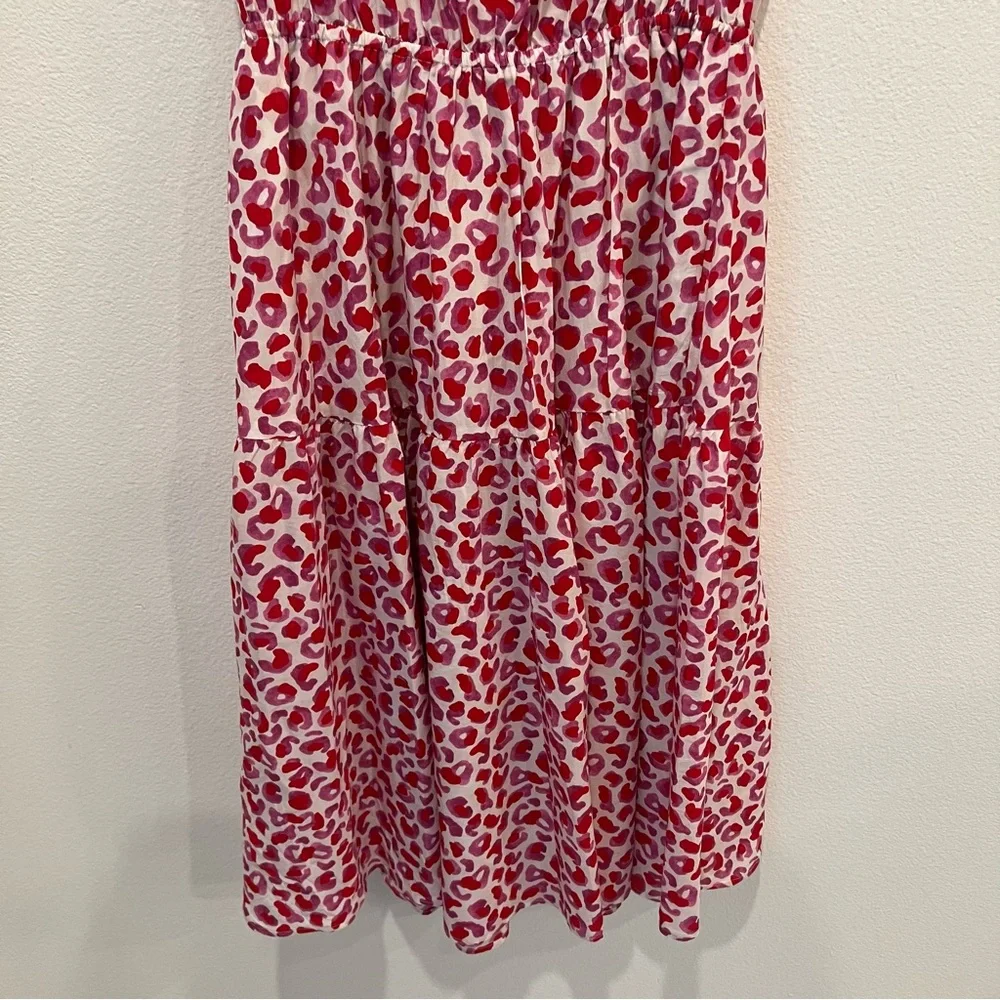 Tucker NYC Silk Blend Women’s Midi Dress White Red Cinched Waist With Pockets M - Picture 4 of 16